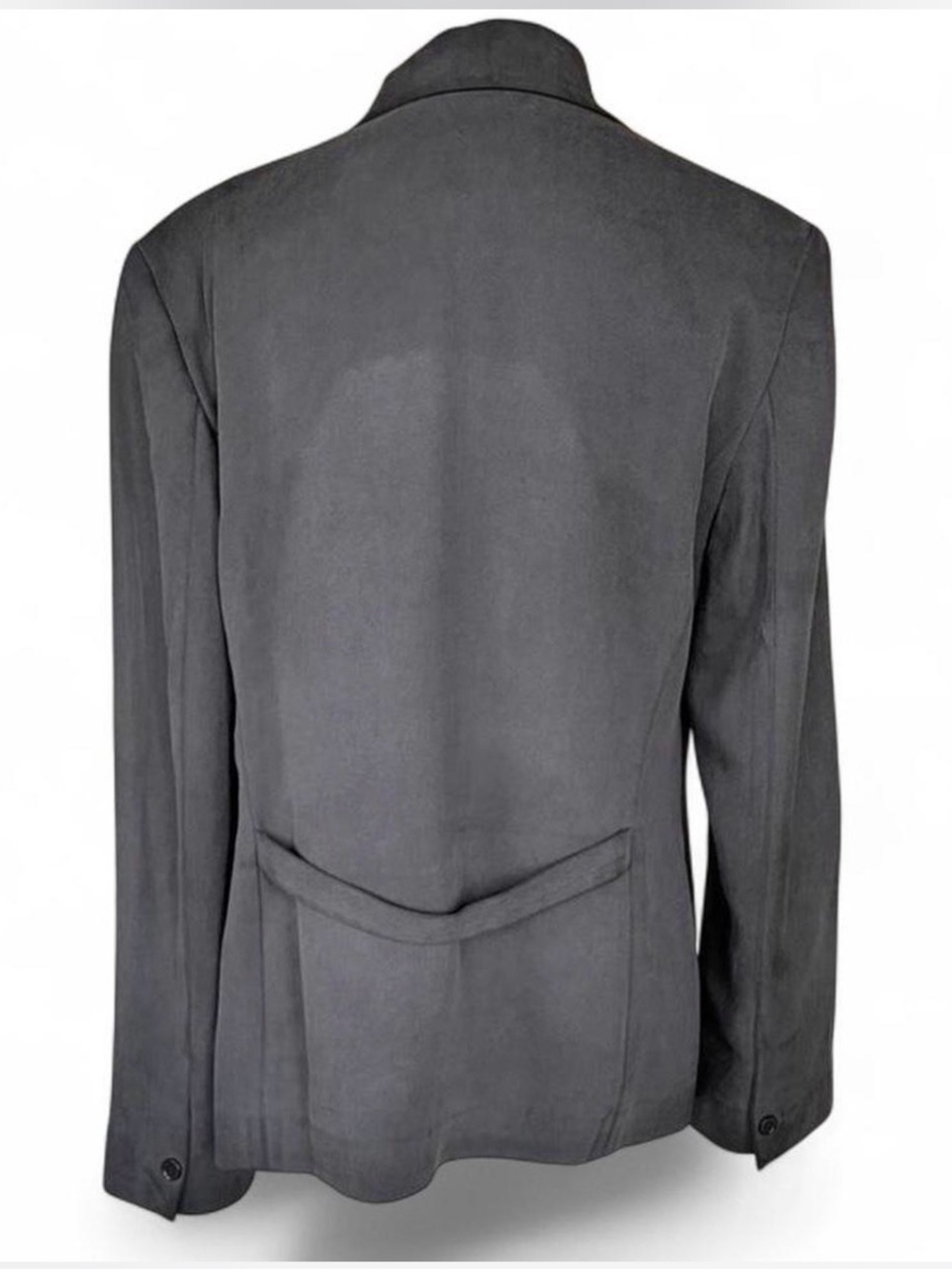 Liz Claiborne Dark Gray Women's 100% Silk Blazer - Classic Single-Breasted - Picture 4 of 5